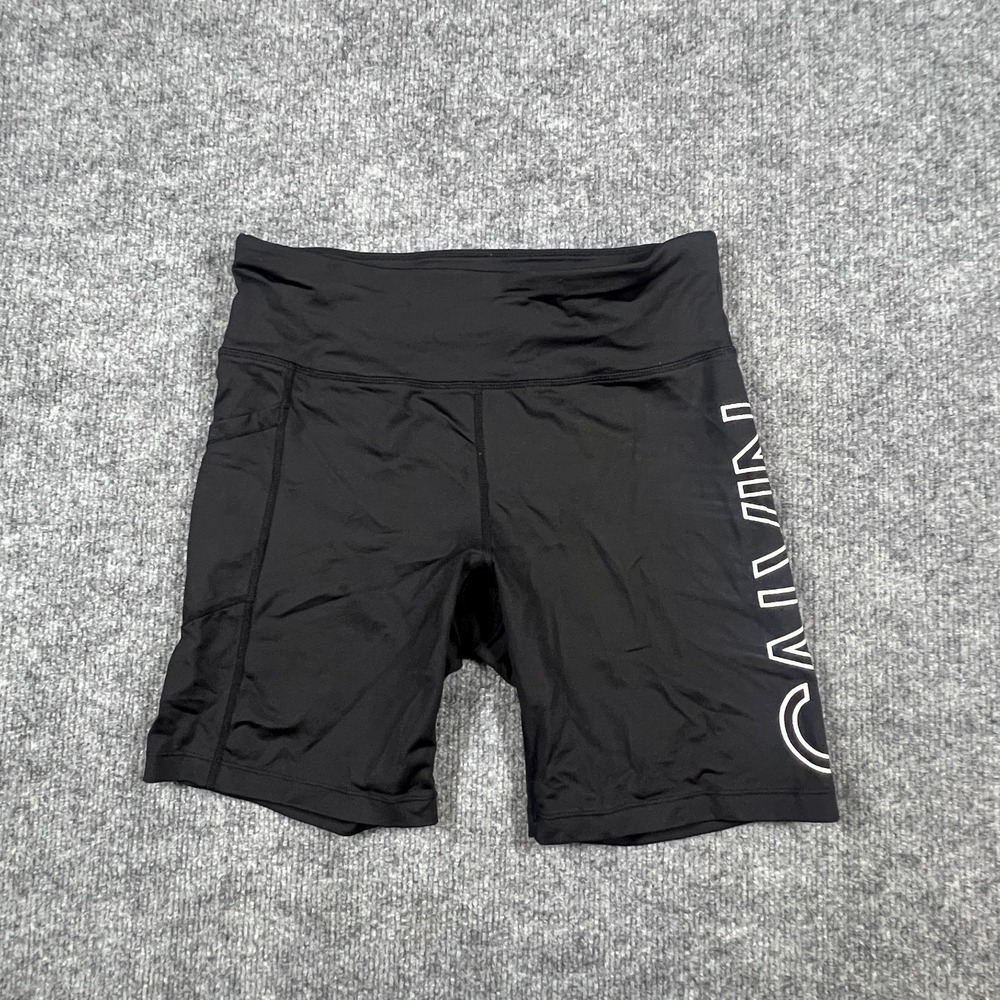 Calvin Klein Bike Shorts Womens Medium Black Nylon Moisture Wicking Athleisure